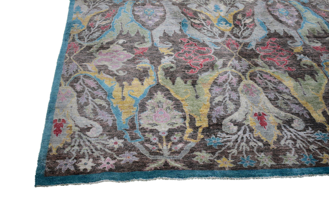 Handmade Indian Silk Serena Rug in brown