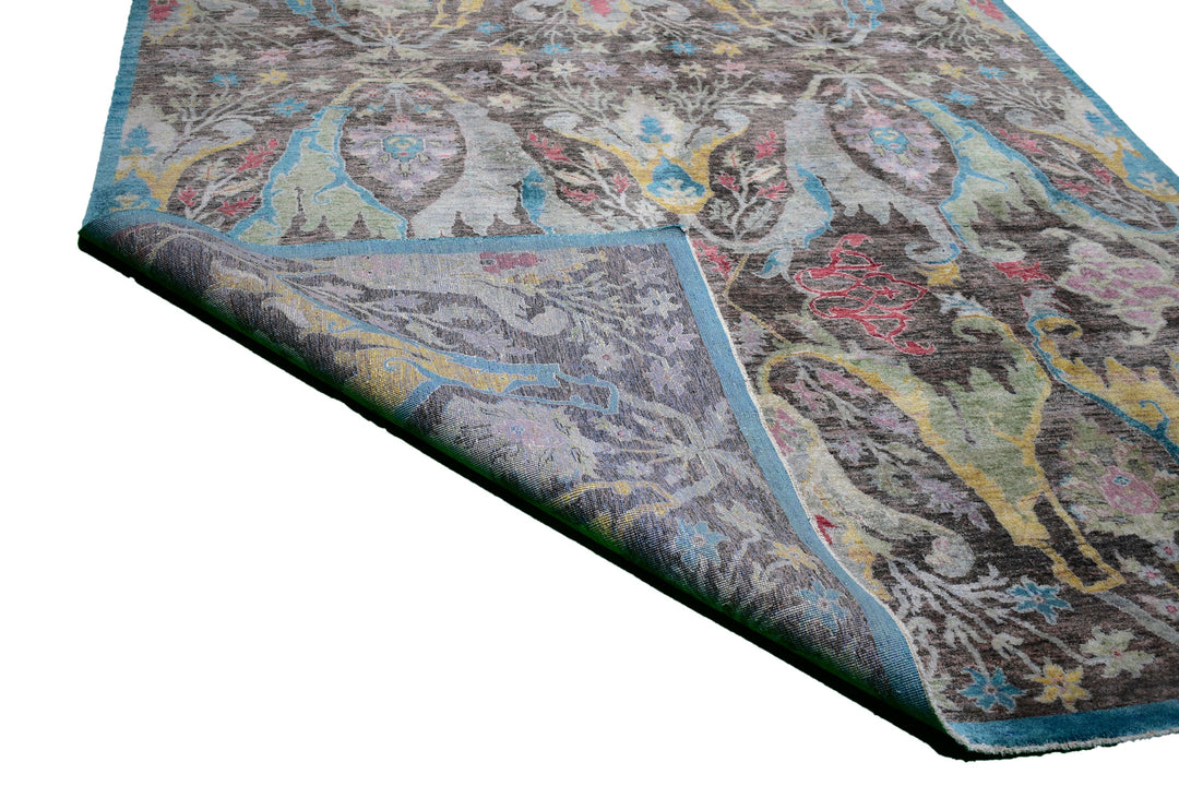 Handmade Indian Silk Serena Rug in brown