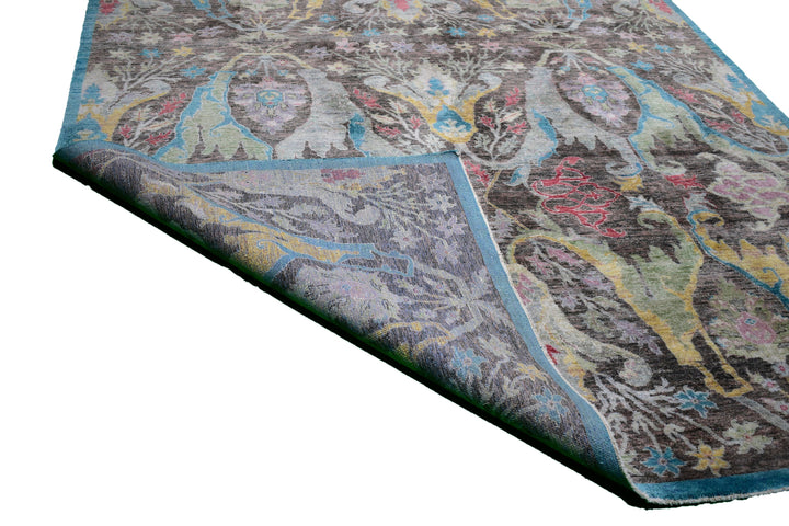 Handmade Indian Silk Serena Rug in brown