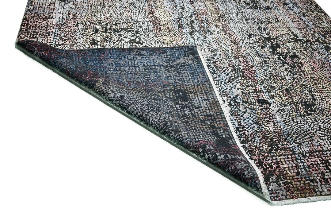 Handmade New Silk Rug in Gray