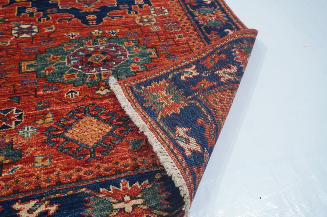 Hand Knotted Afghani Fine Aryana Area Rug in red