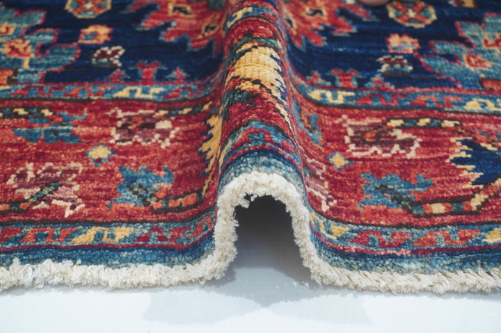 Hand Knotted Afghani Fine Aryana Rectangle Runner in Red