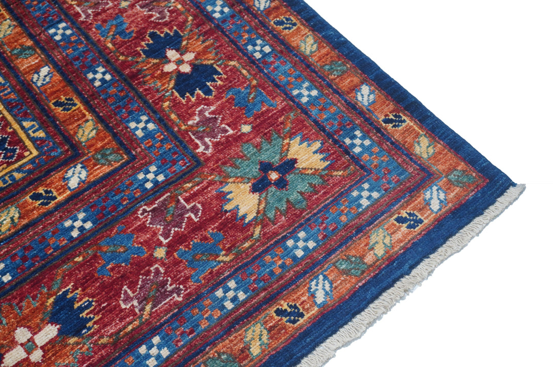 Hand Knotted Afghani Fine Aryana Area Rug in red