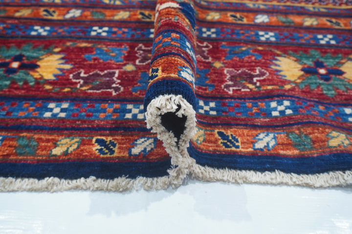 Hand Knotted Afghani Fine Aryana Area Rug in red