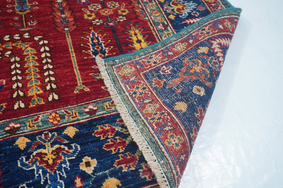 Hand Knotted Afghani Fine Aryana Area Rug in red