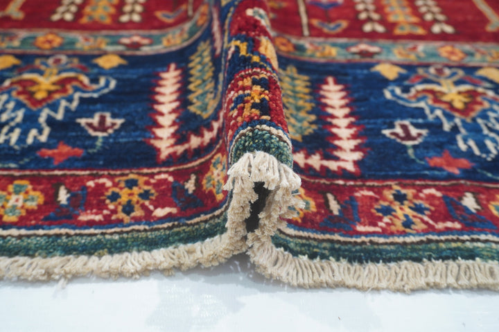 Hand Knotted Afghani Fine Aryana Area Rug in red