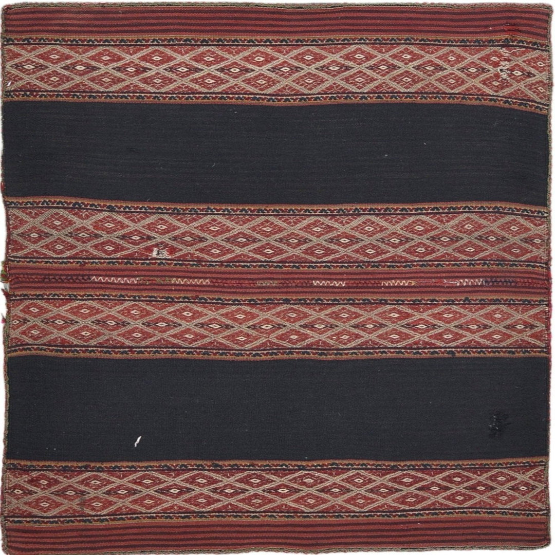 Vintage Rug From Peru in Red and Black