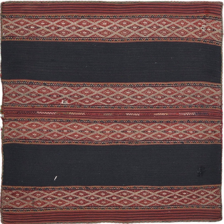 Vintage Rug From Peru in Red and Black