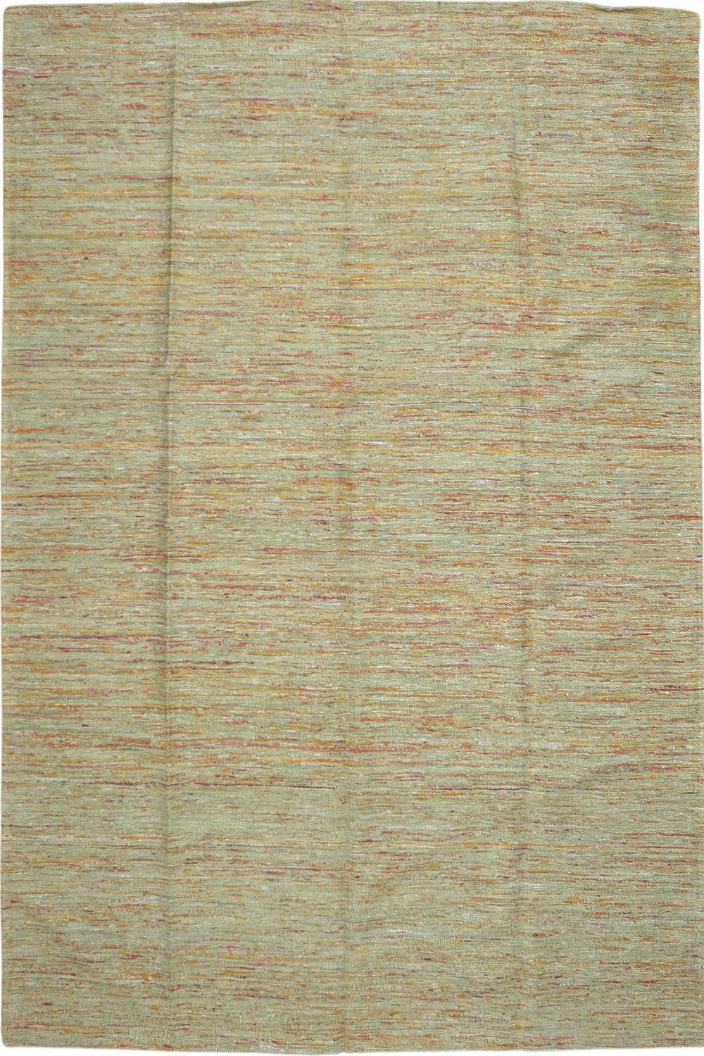 Hand Tufted Indian Saree Silk New Rug in Green