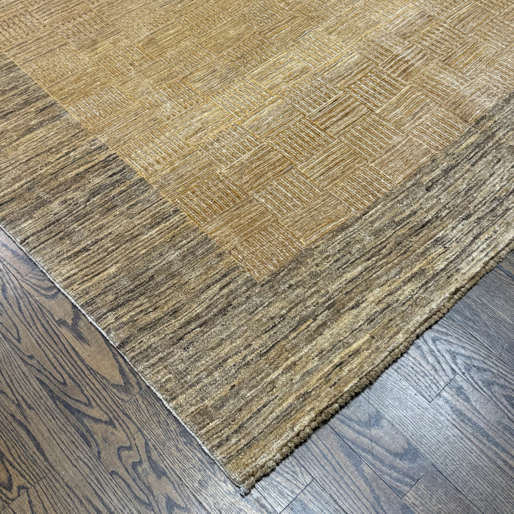 Handmade Modern Afghani Wool Rug in Beige