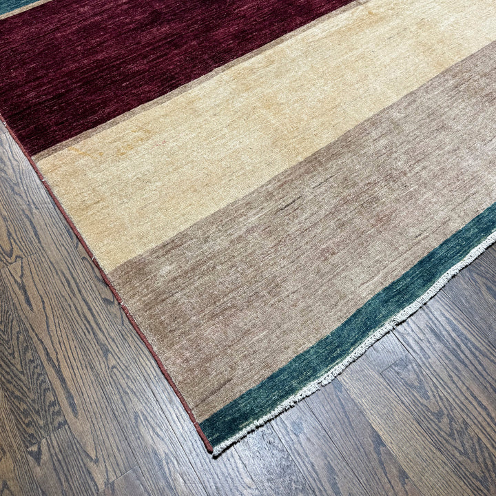 Handmade Modern Afghani Wool Rug in Blue