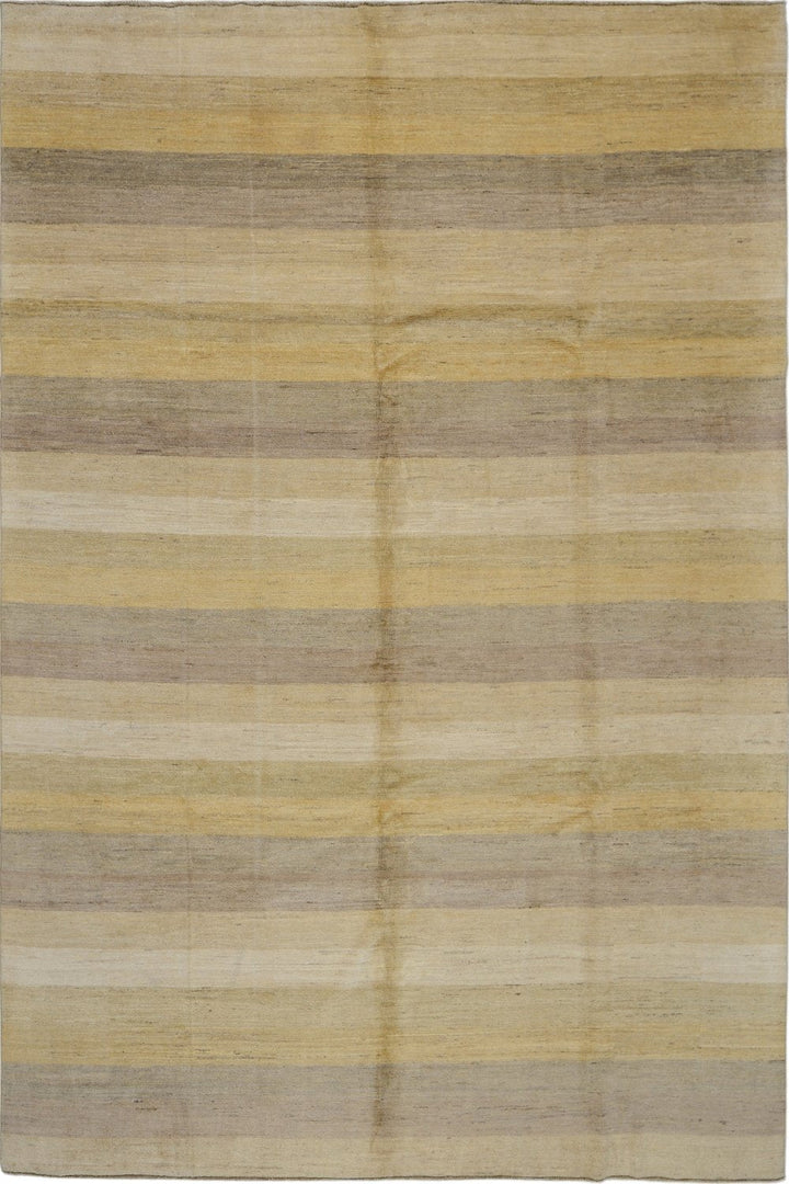 Handmade Modern Afghani Wool Rug in Beige