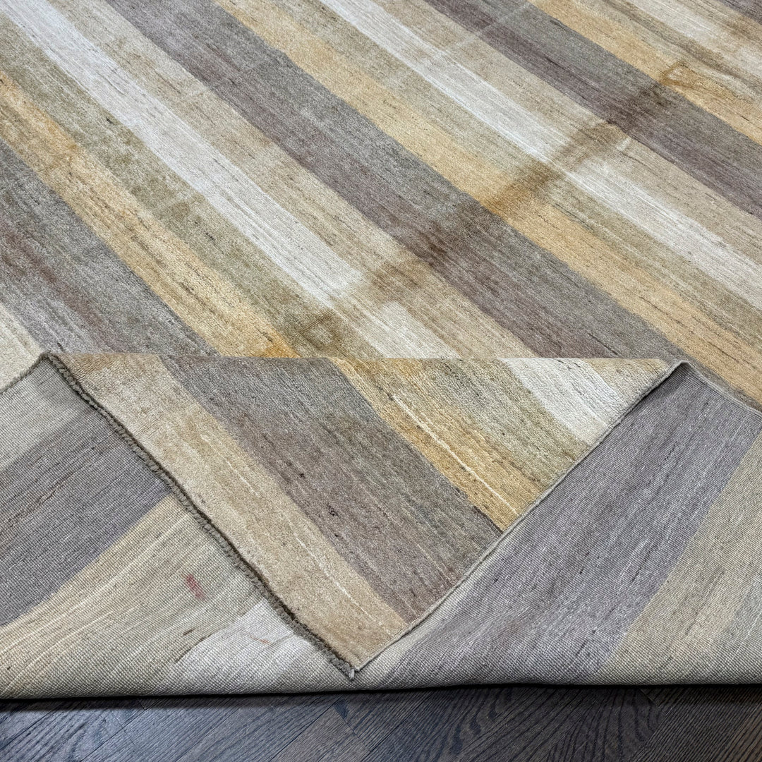 Handmade Modern Afghani Wool Rug in Beige