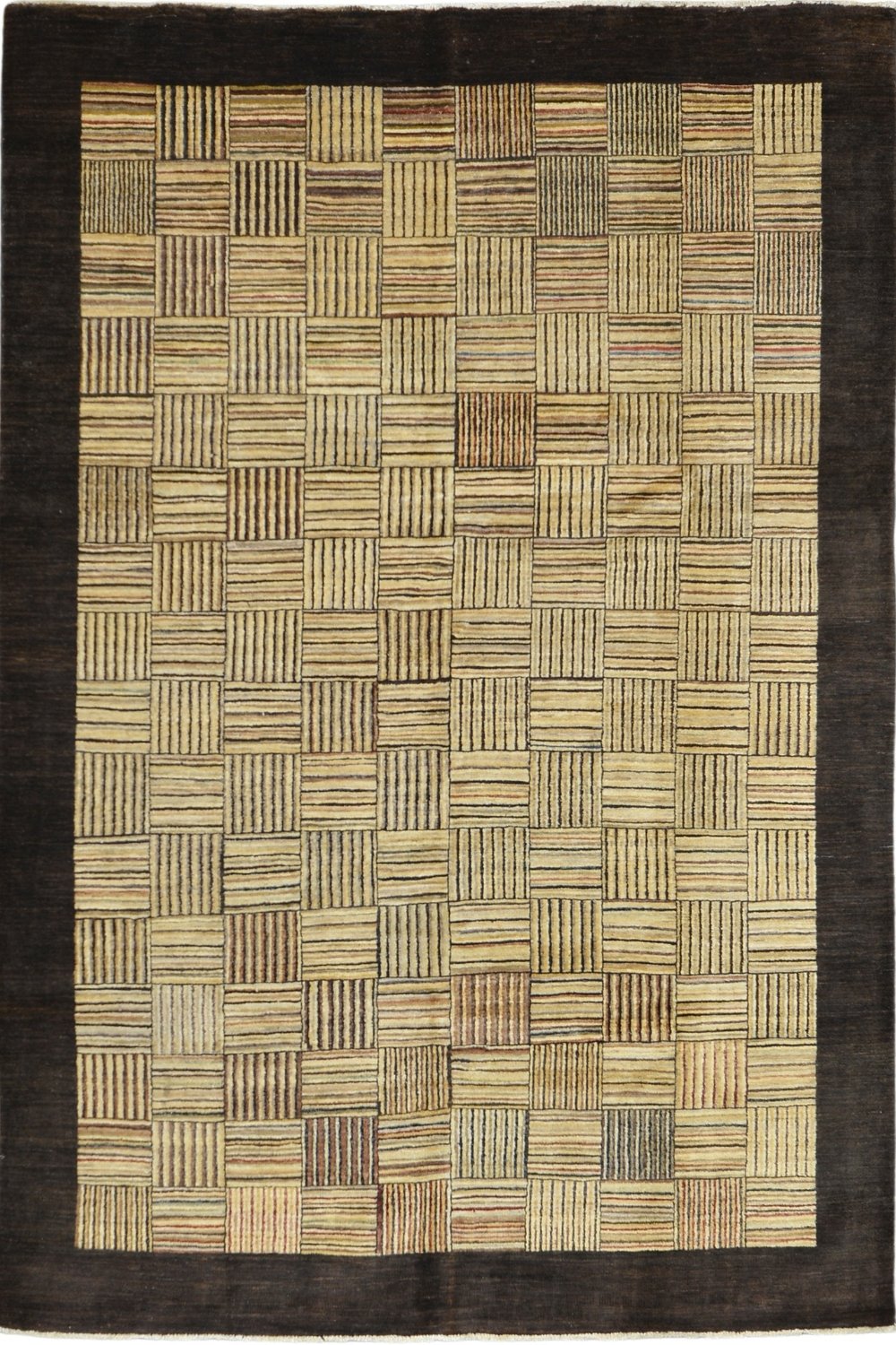 Handmade Modern Afghani Wool Rug in beige