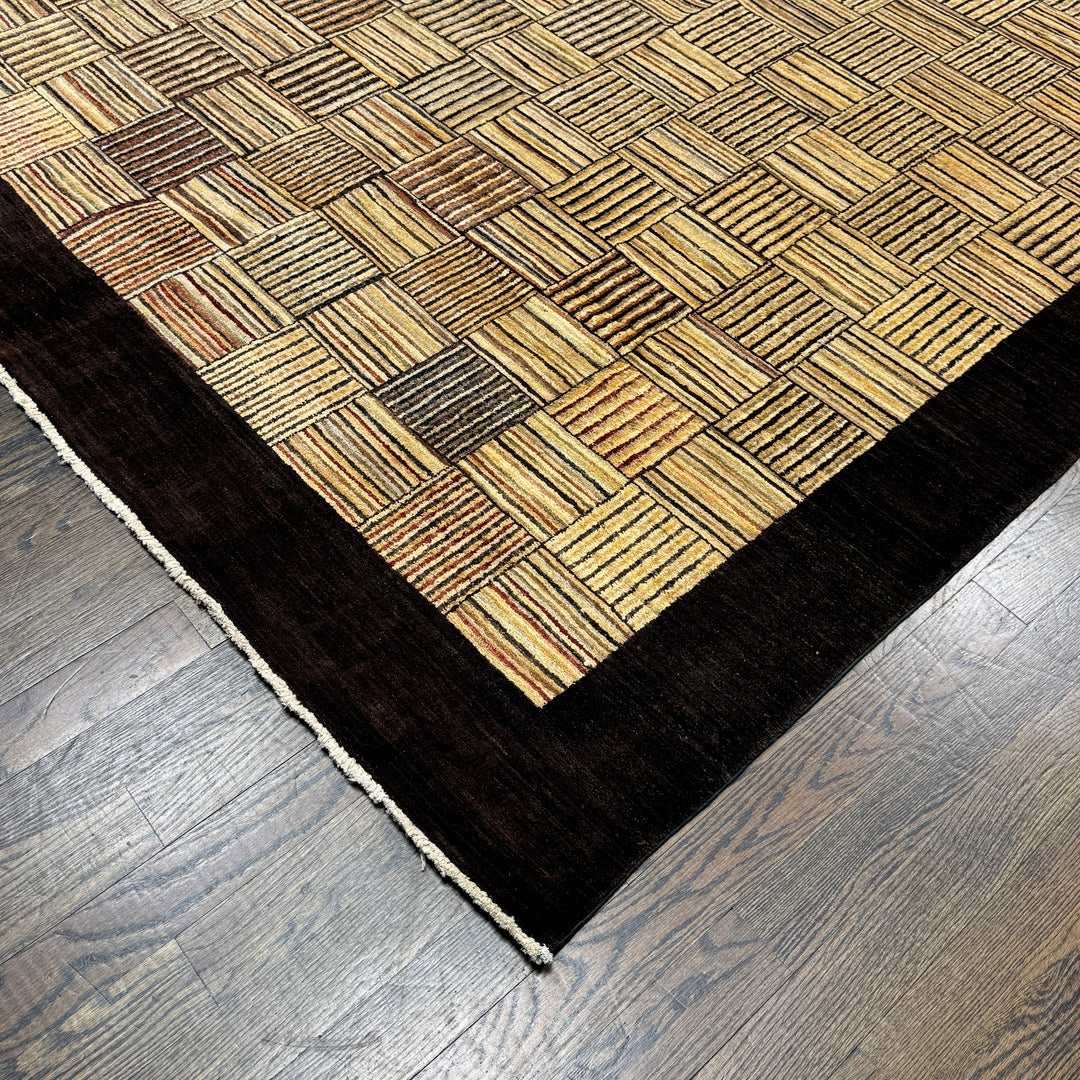 Handmade Modern Afghani Wool Rug in beige