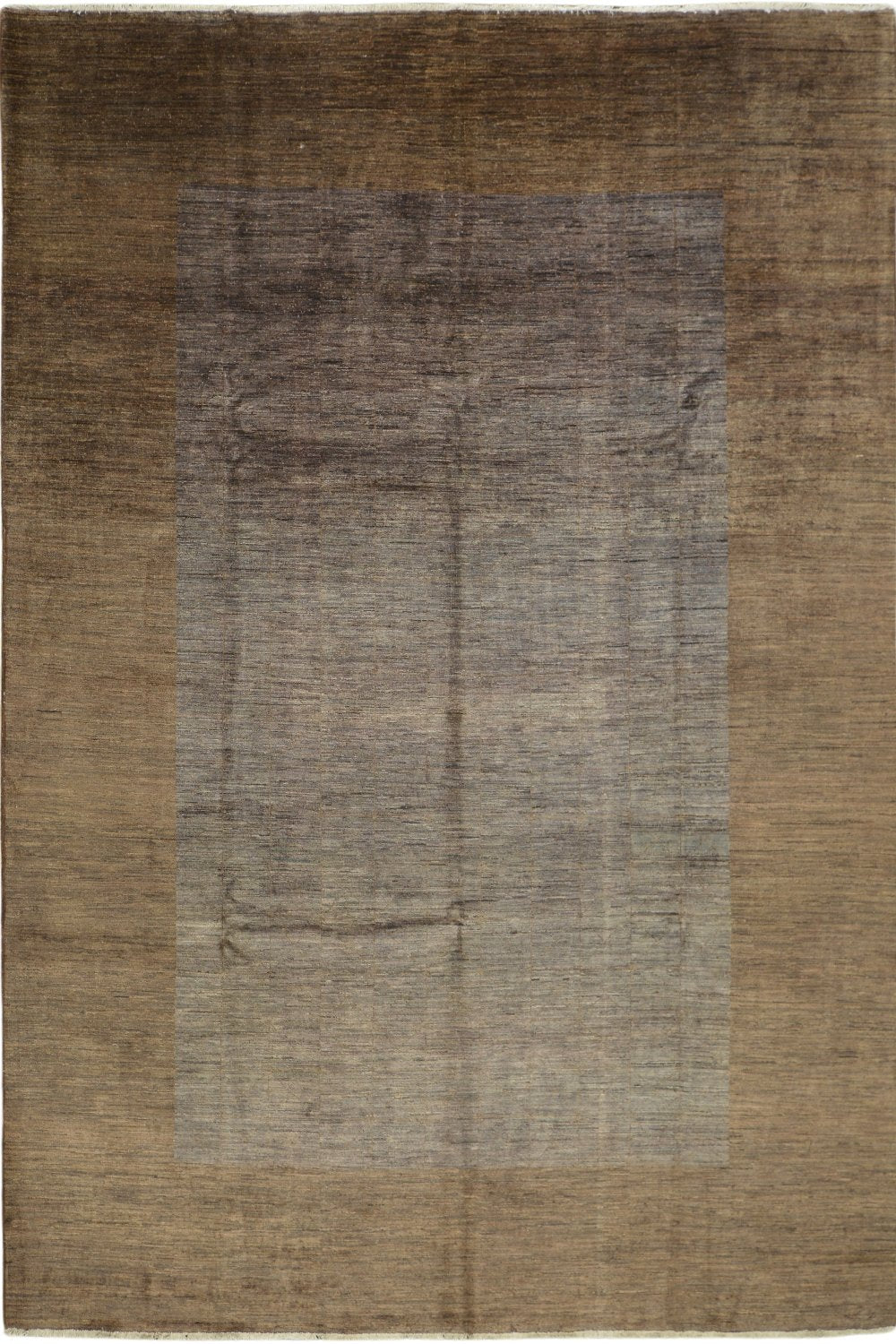 Handmade Modern Afghani Wool Rug in Brown