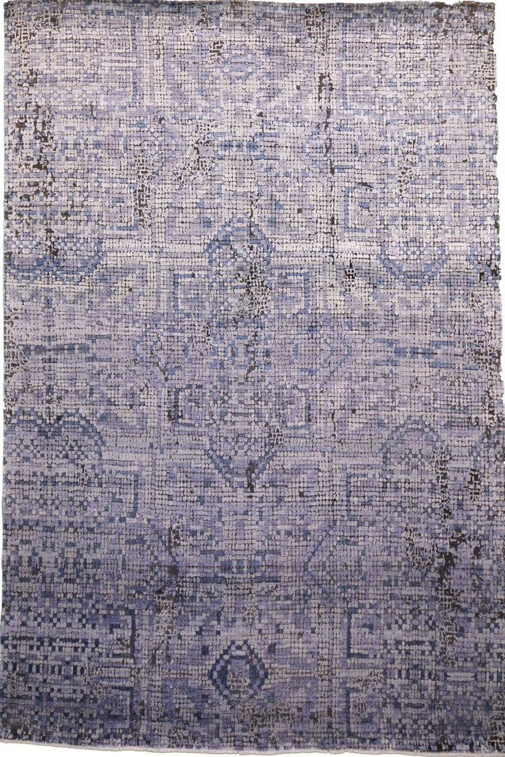 Handmade New Silk Rug in Purple