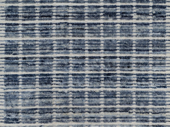Denim Blue Modern Plain Decor Box Design Rug