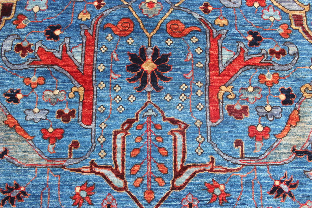 Hand Knotted Afghani Aryana Area Rug in Blue