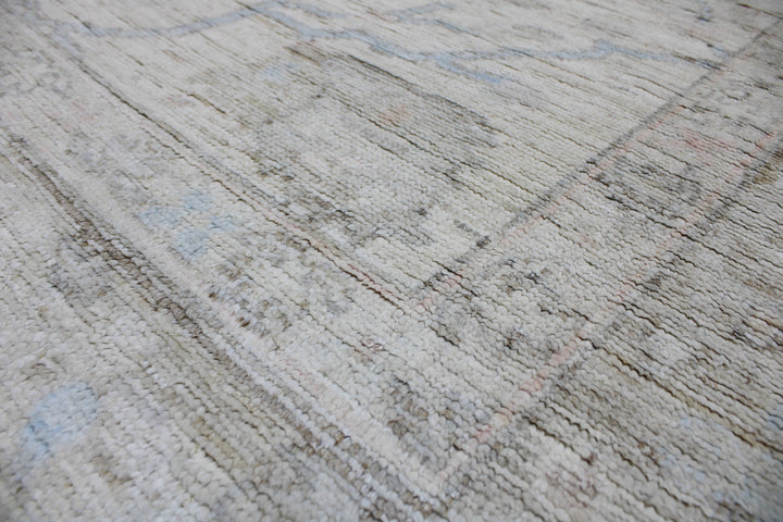 Hand Knotted Afghani Oushak Area Rug in Neutral