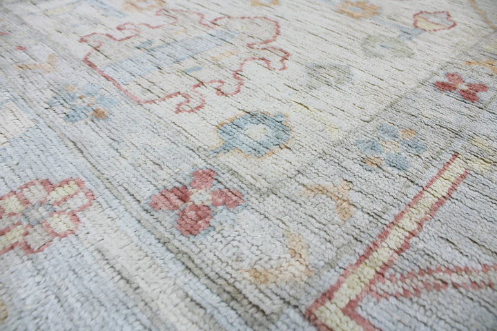 Hand Knotted Afghani Oushak Area Rug in neutral