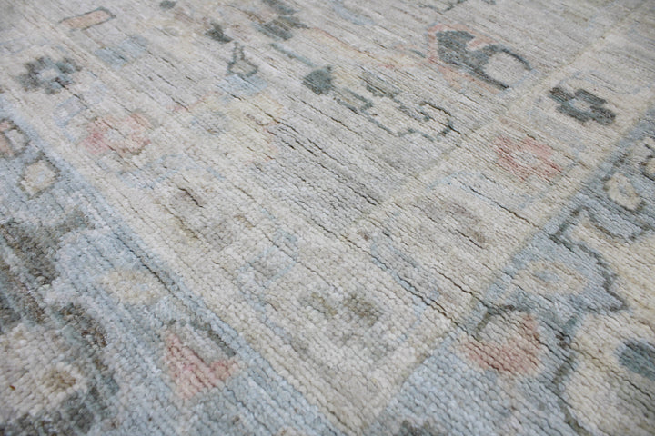 Hand Knotted Afghani Oushak Area Rug in neutral