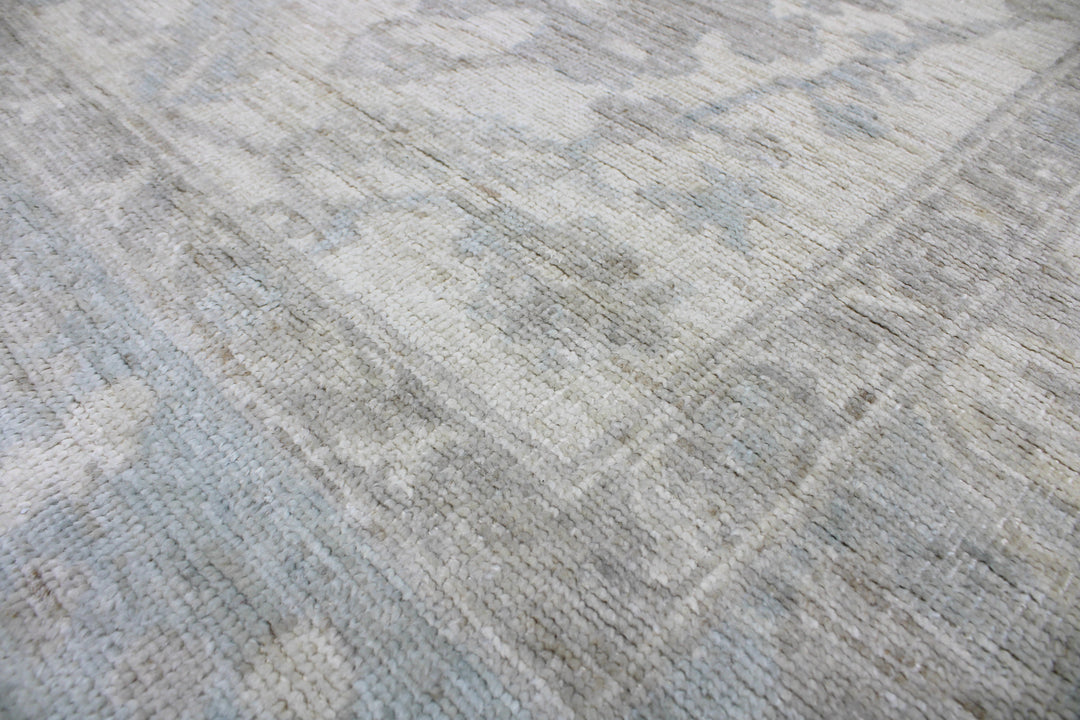 Hand Knotted Afghani Oushak Area Rug in neutral
