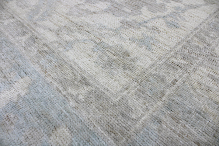 Hand Knotted Afghani Oushak Area Rug in neutral