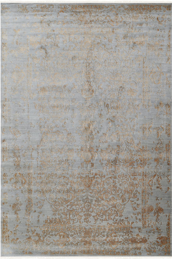 Hand Knotted Modern Area Rug in Orange Color