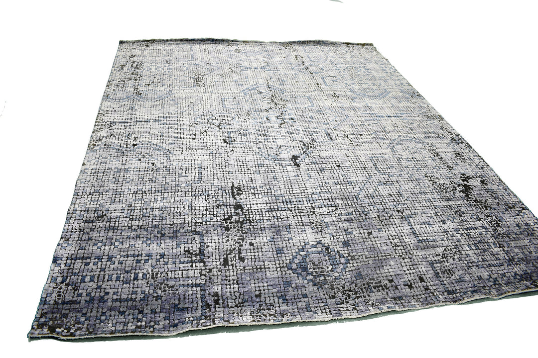 Handmade New Silk Rug in Purple