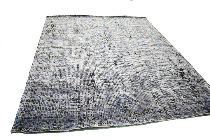 Handmade New Silk Rug in Purple