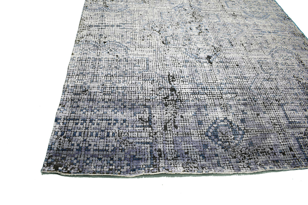 Handmade New Silk Rug in Purple