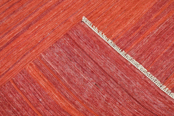 Hand Knotted Afghani Kilim Rug in orange