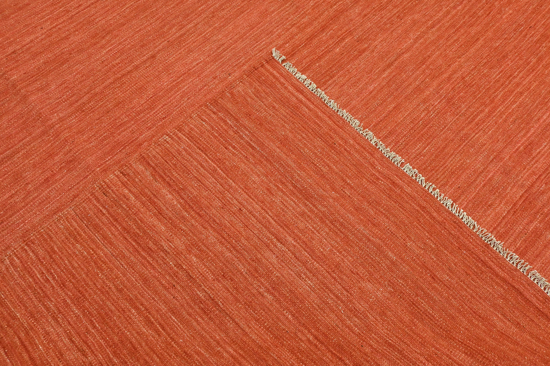 Hand Knotted Afghani Kilim Rug in orange