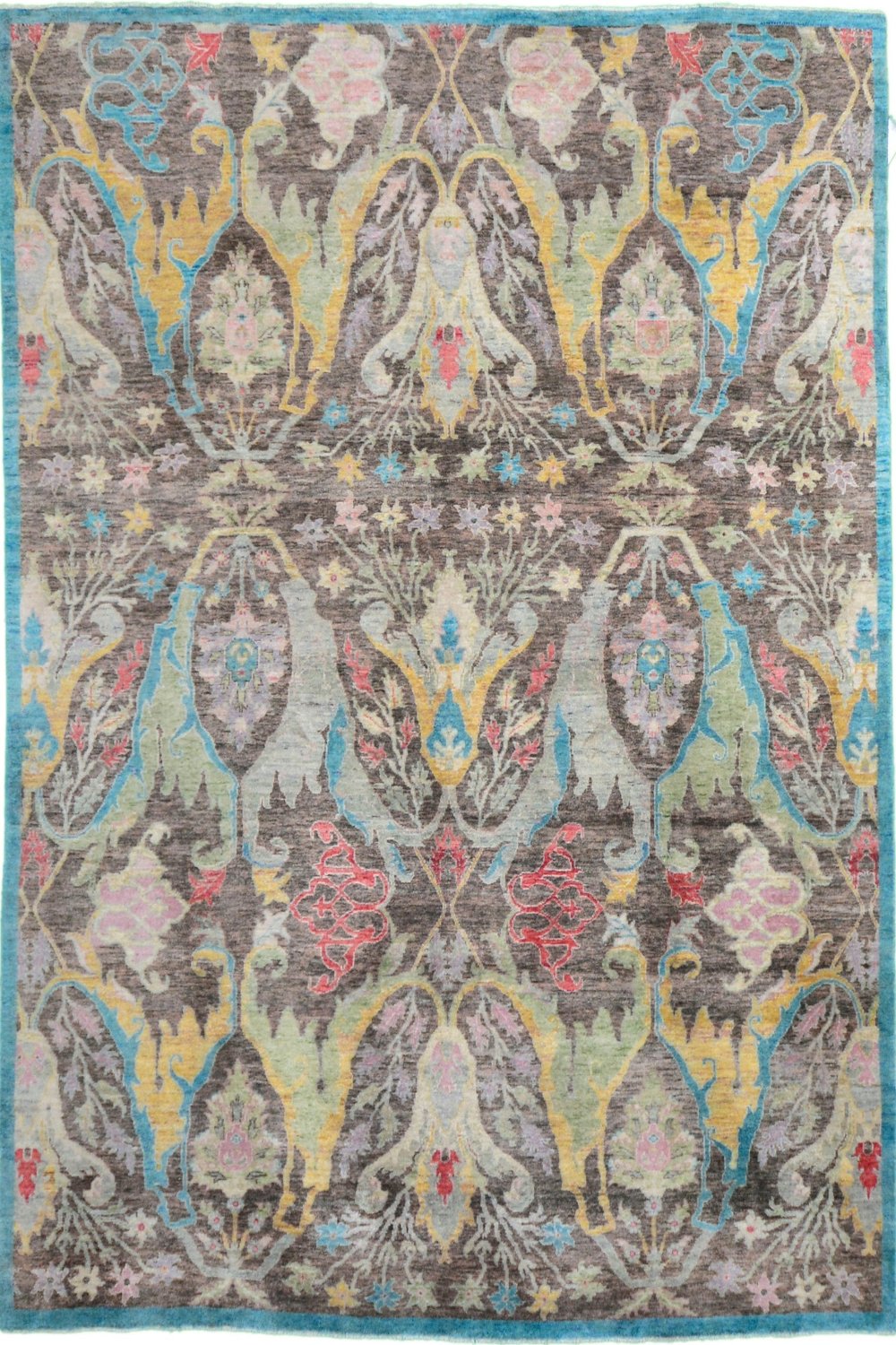 Handmade Indian Silk Serena Rug in brown