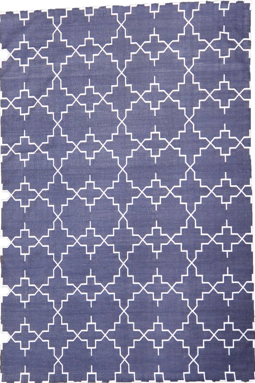Indian Cotton Flatweave New Kilim Rug in Purple