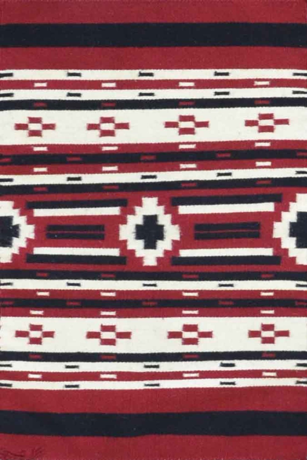 Old American Indian Navajo Rug in red