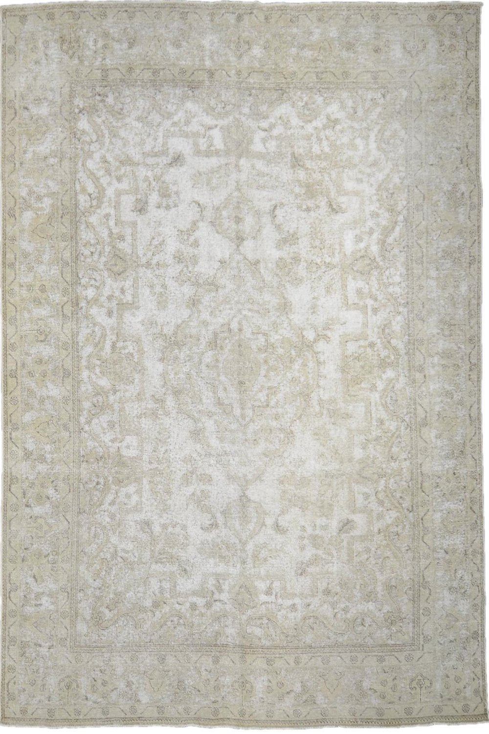 Distressed Maude Vintage Overdyed Rug in beige