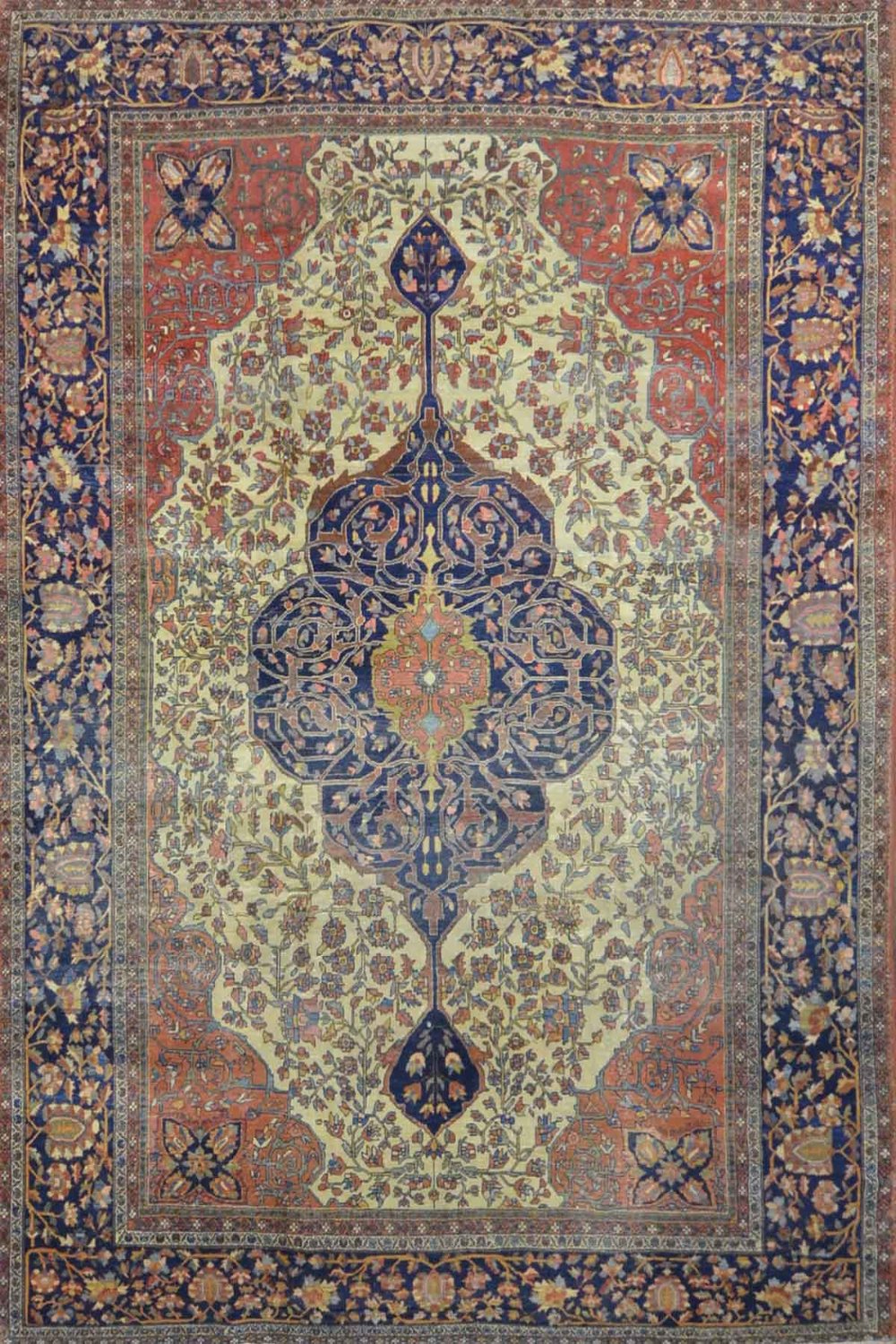 Antique Persian Saroukh Farahan Rug