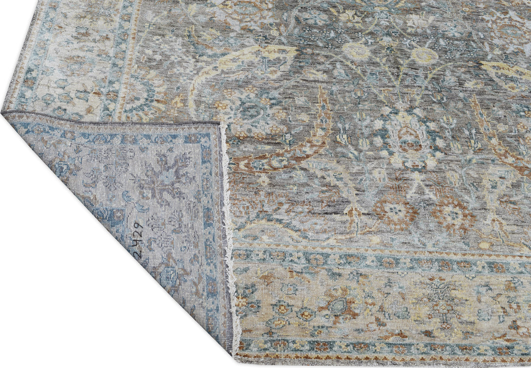 Hand Knotted Traditional Sultanabad Area Rug in gray