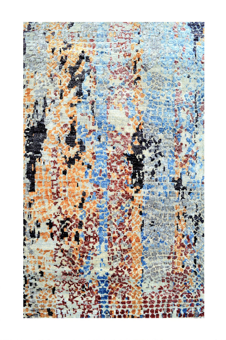 Handmade New Multicolored Modern Rug