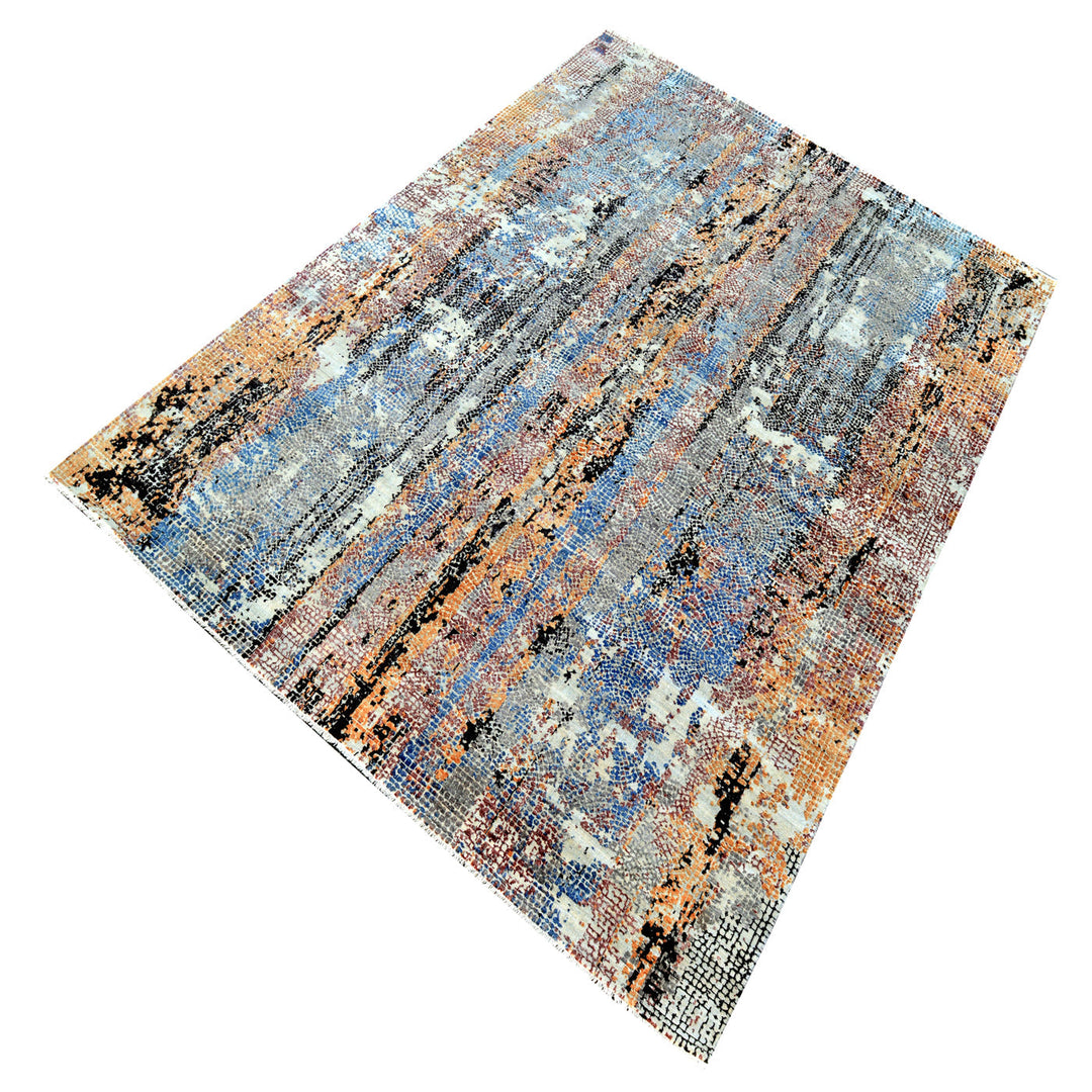 Handmade New Multicolored Modern Rug