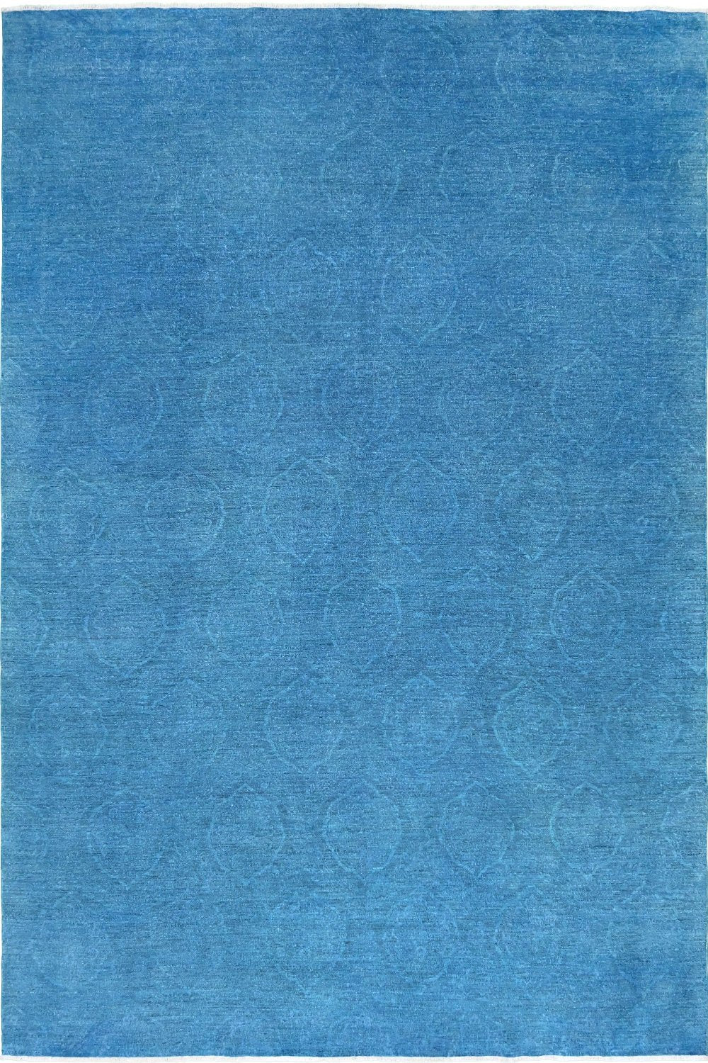 Hand Knotted Overdyed Area Rug in blue 