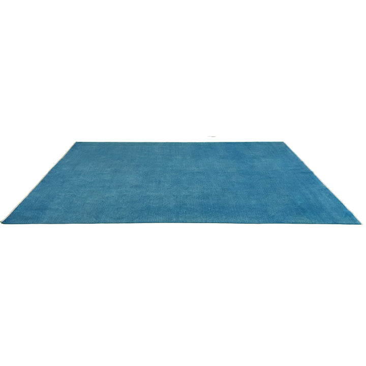 Hand Knotted Overdyed Area Rug in blue 