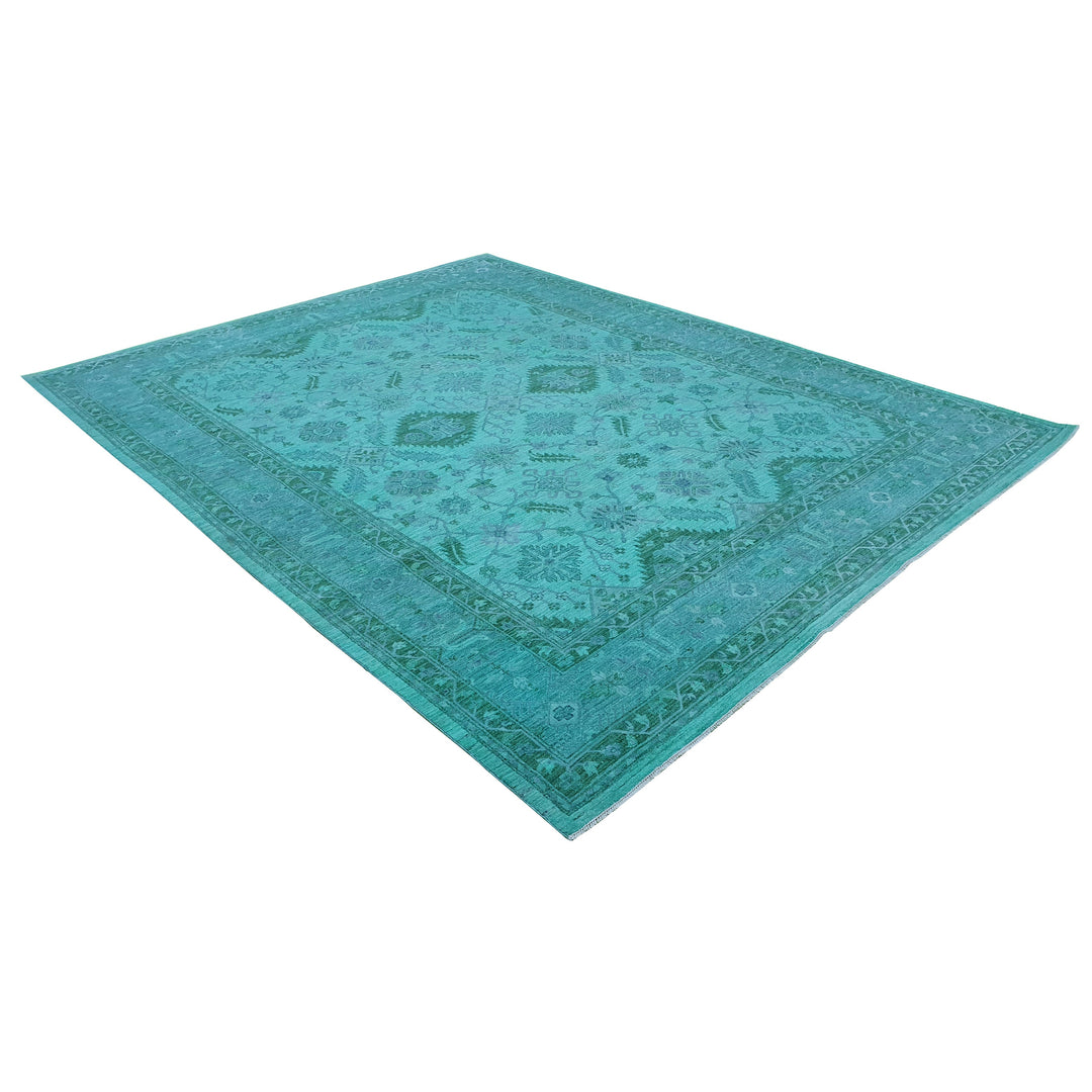 Hand Knotted Overdyed Area Rug in Blue 