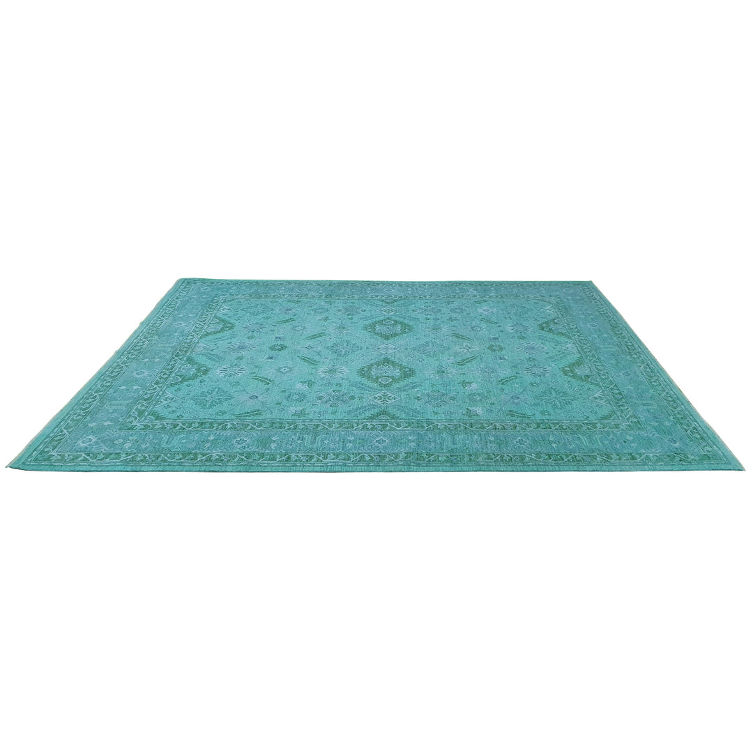 Hand Knotted Overdyed Area Rug in Blue 