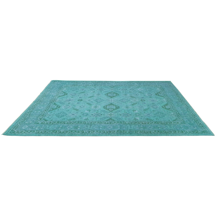 Hand Knotted Overdyed Area Rug in Blue 