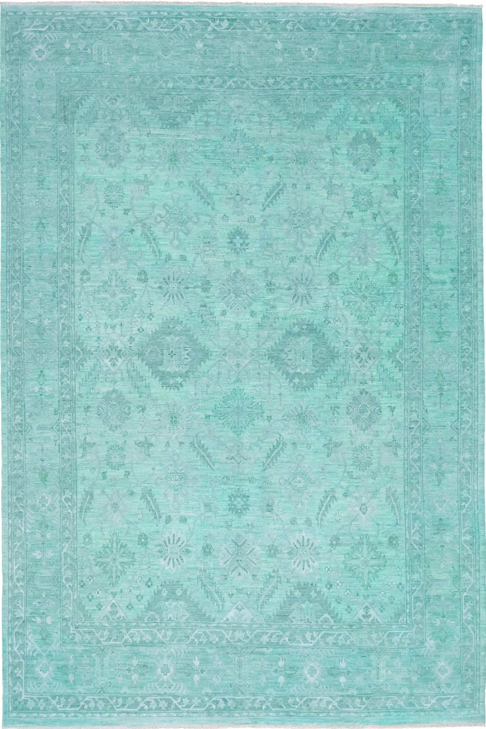 Hand Knotted Overdyed Area Rug in blue 