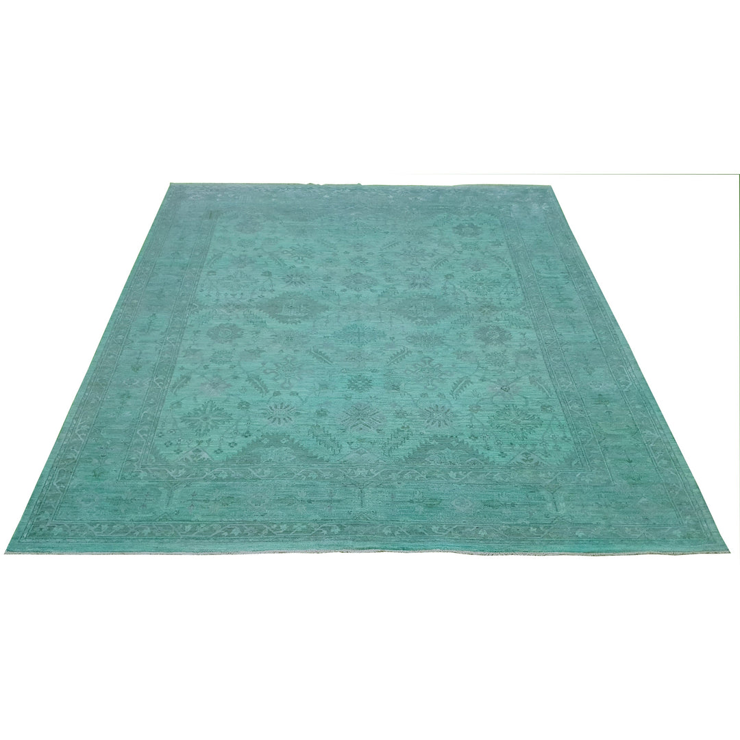 Hand Knotted Overdyed Area Rug in blue 