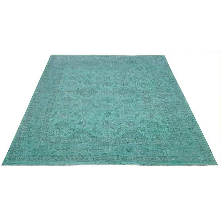 Hand Knotted Overdyed Area Rug in blue 